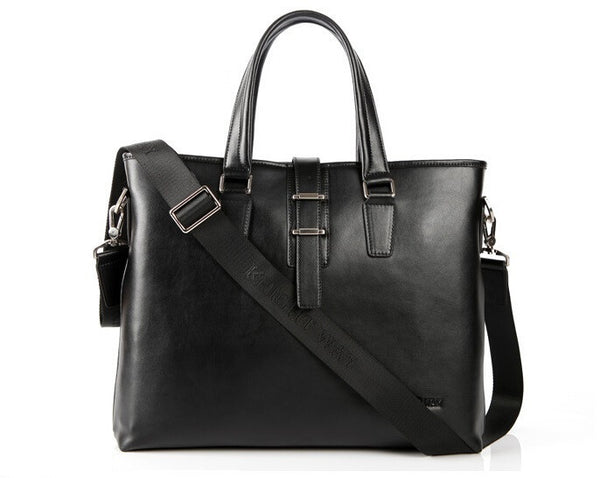 Fashion Solid Roomy Black Briefcase