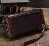 Vintage Charm Solid Brown Wristlet