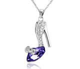 NLFA204 Dream Crystal Shoe Pendant Necklace