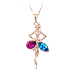 NLFA071 Charm Ballet Dancer Girl Pendant Necklace