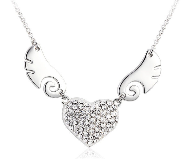 NLFA205 Charm Heart of Angel Pendant Necklace