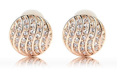 ERFA028 Trendy Charm Ball with Curves Stud Earrings