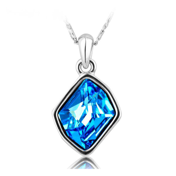 NLFA148 Charm Rhombus Ocean Pendant Necklace