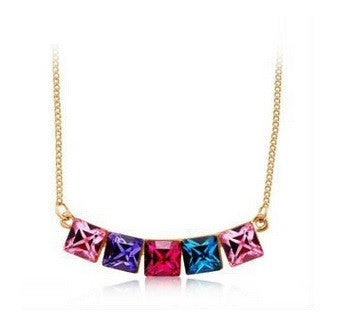 NLFA008 Charm Rectangles Chain Pendant Necklace