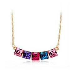 NLFA008 Charm Rectangles Chain Pendant Necklace