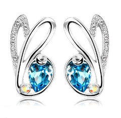 ERFA230 Trendy Charm Jade Rabbit Stud Earrings