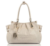 Crocodile Grain Pebbled Edge Tote Bag