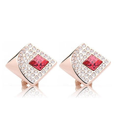 ERFA017 Trendy Charm Rectangular Fan Stud Earrings