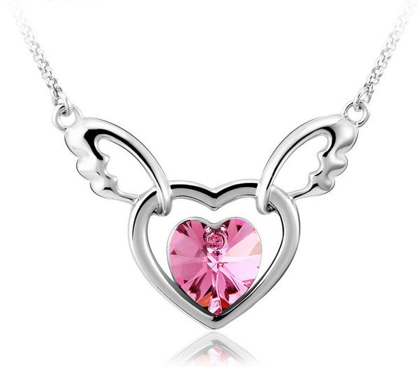 NLFA212 Charm Butterfly Heart Pendant Necklace