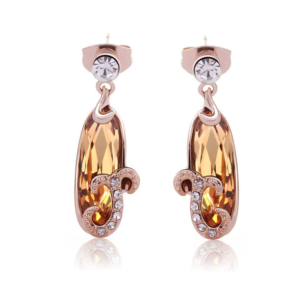 ERFA034 Trendy Charm Long Water Drop Stud Earrings