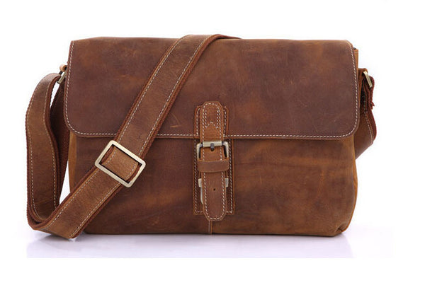 Vintage School Life Solid Brown Briefcase Messenger