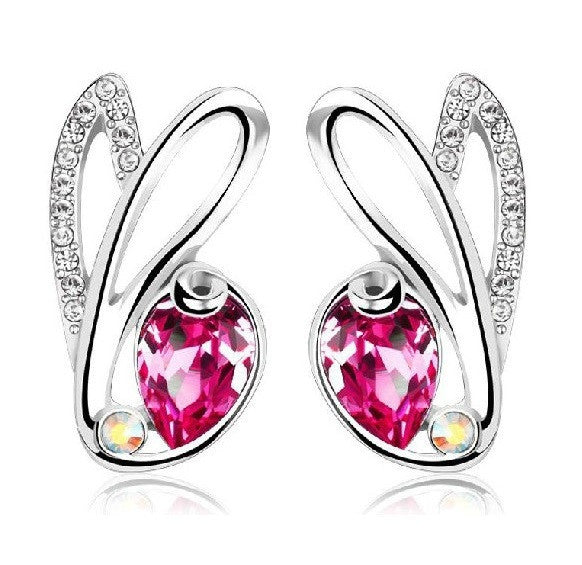 ERFA230 Trendy Charm Jade Rabbit Stud Earrings