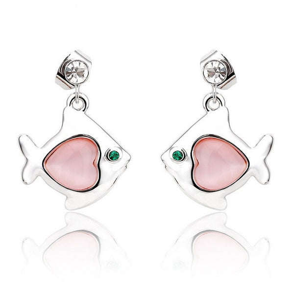 ERFA114 Classical Charm Bubble Fish Stud Earrings