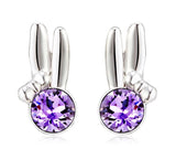 ERFA194 Fashion Charm Jade Rabbit Stud Earrings