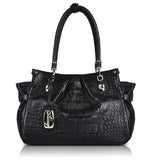 Crocodile Grain Pebbled Edge Tote Bag