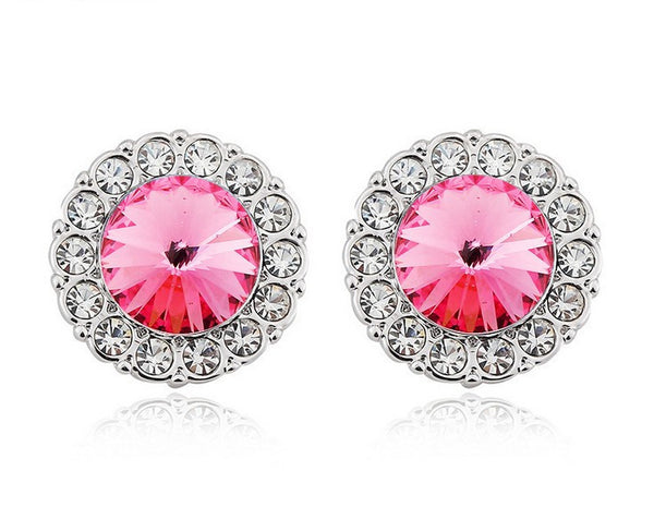 ERFA175 Fashion Charm Gleaming Circle Stud Earrings