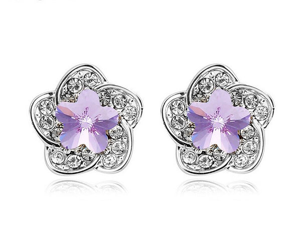 ERFA201 Fashion Charm Water Lily Stud Earrings