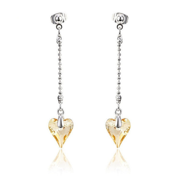 ERFA170 Vintage Charm Long Heart Stud Earrings