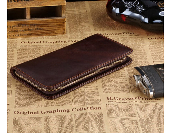 Classic Charm Solid Brown Wallet Wristlet