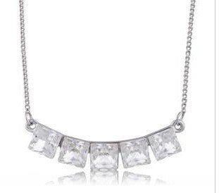 NLFA008 Charm Rectangles Chain Pendant Necklace