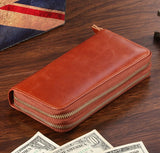 Fashion Roomy Solid Coffee Brown Wristlet Wallet