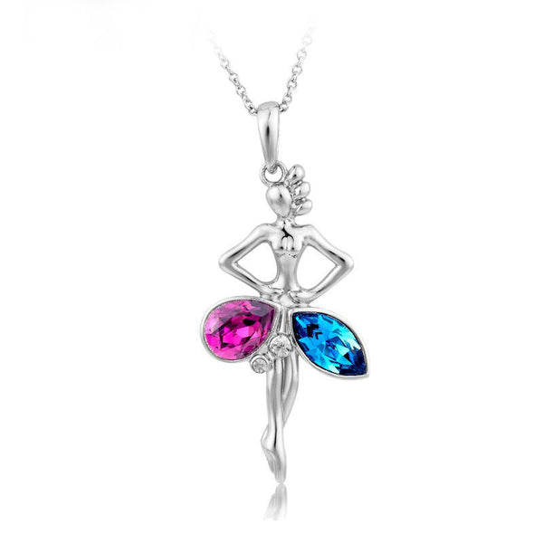 NLFA071 Charm Ballet Dancer Girl Pendant Necklace