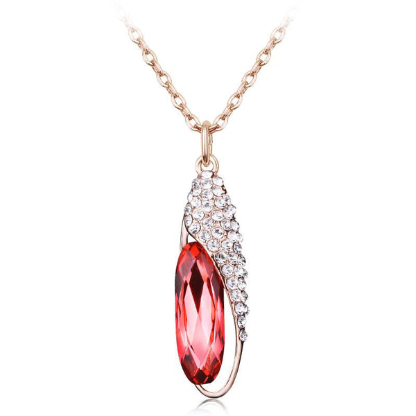 NLFA167 Charm Slim Water Drop Pendant Necklace