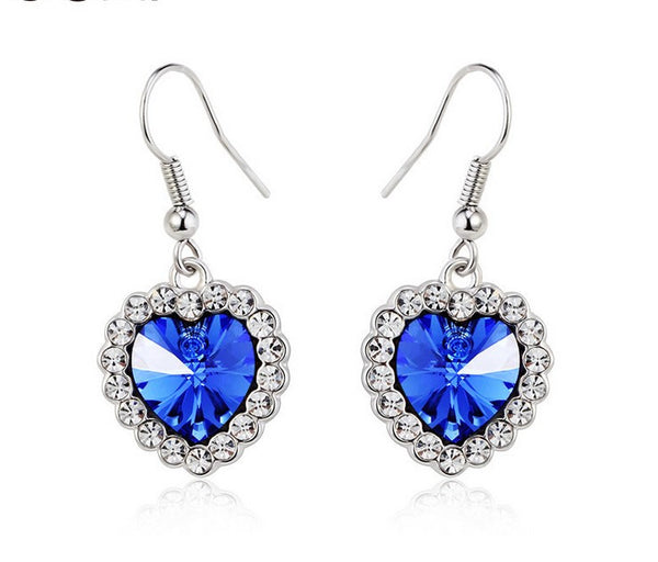 ERFA195 Fashion Charm Heart of the Ocean Dangle Earrings