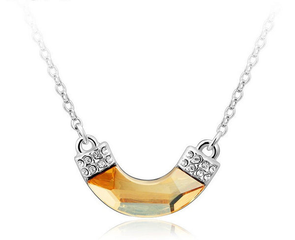 NLFA225 Charm Half Moon  Pendant Necklace