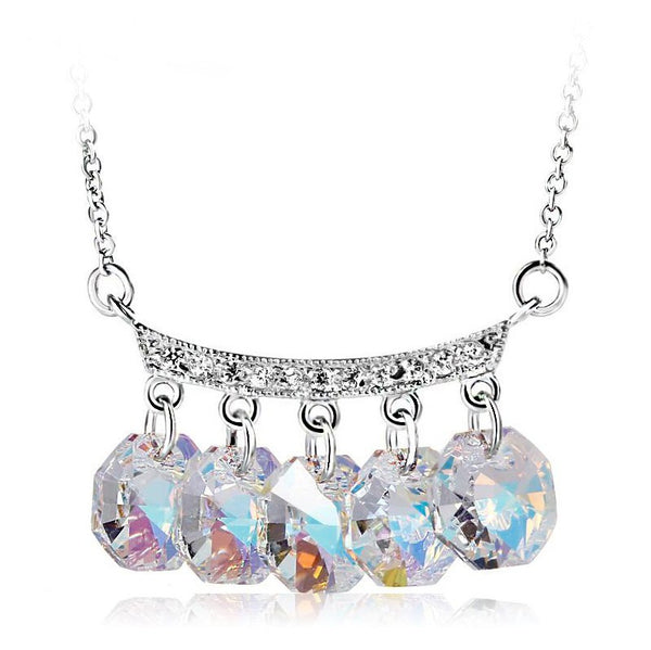 NLFA038 Charm Five-Circle-Link Pendant Necklace