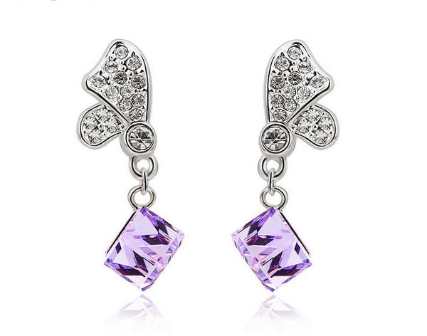 ERFA202 Fashion Charm Water Cube Stud Earrings