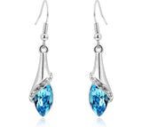 ERFA181 Fashion Charm Water Drop Out of Lotus Leaf Dangle Earrings