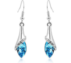 ERFA181 Fashion Charm Water Drop Out of Lotus Leaf Dangle Earrings