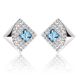 ERFA017 Trendy Charm Rectangular Fan Stud Earrings