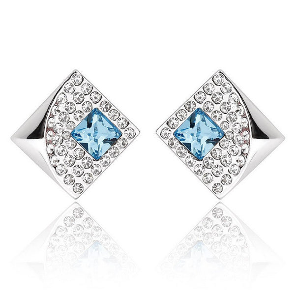 ERFA017 Trendy Charm Rectangular Fan Stud Earrings