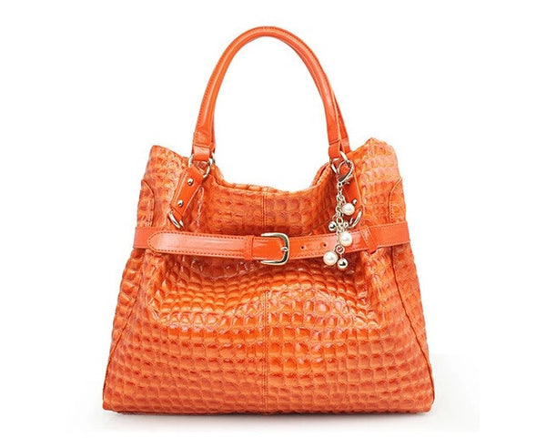 Charm Glittery Pebbled Mesh Tote Bag