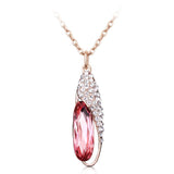 NLFA167 Charm Slim Water Drop Pendant Necklace