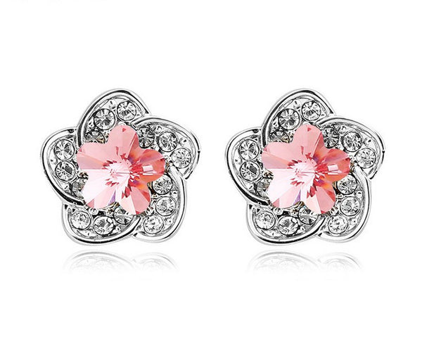 ERFA201 Fashion Charm Water Lily Stud Earrings