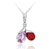 NLFA102 Fashion Double Linked Water Drops Pendant Necklace