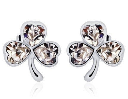 ERFA080 Fashion Charm Three-leaf Flower Stud Earrings