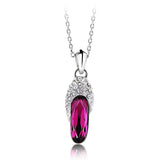 NLFA043 Charm Crystal Shoe Pendant Necklace