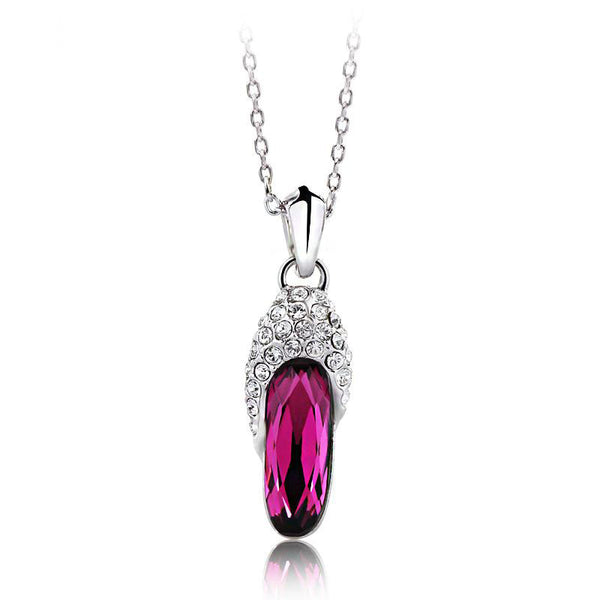 NLFA043 Charm Crystal Shoe Pendant Necklace