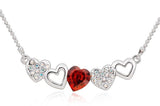 NLFA264 Charm Link of Hearts Pendant Necklace