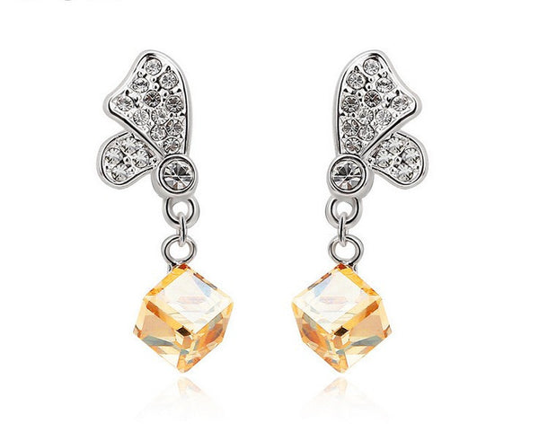 ERFA202 Fashion Charm Water Cube Stud Earrings