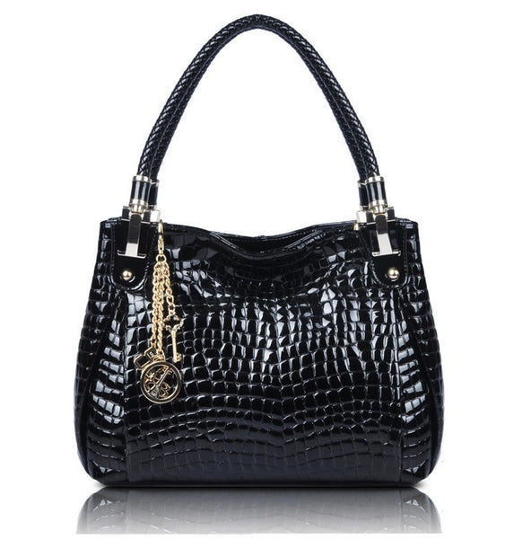 Crocodile Grain European Style Mesh Tote Bag