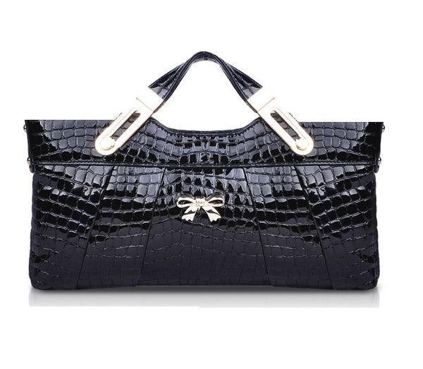 Crocodile Grain Mesh Tote Bag