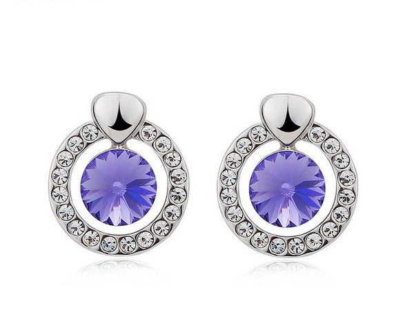 ERFA206 Trendy Charm Fancy Circle Stud Earrings