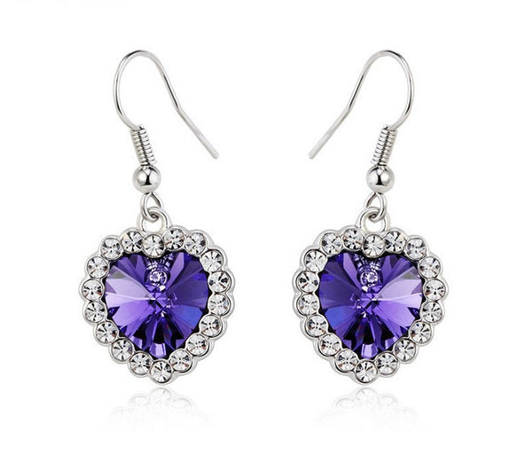 ERFA195 Fashion Charm Heart of the Ocean Dangle Earrings