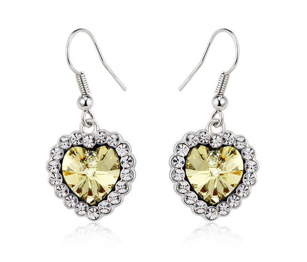 ERFA195 Fashion Charm Heart of the Ocean Dangle Earrings