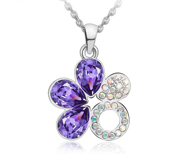 NLFA266 Charm Five-Leaf Clover Pendant Necklace